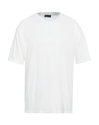 ROBERTO COLLINA Basic T-Shirt White 97% Linen, 3% Elastane