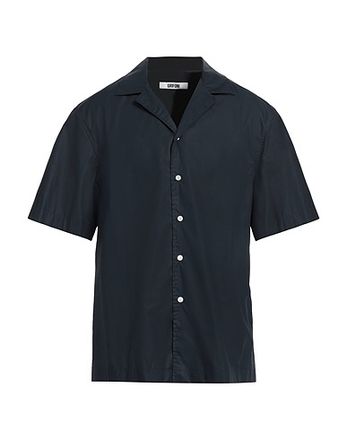GRIFONI Solid colour shirt Midnight blue 100% Cotton
