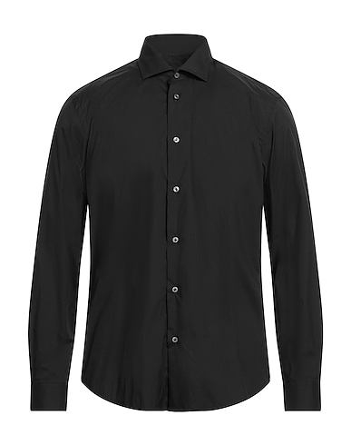 BRIAN DALES 無地シャツ ブラック コットン 80% / ナイロン 15% / ポリウレタン 5%