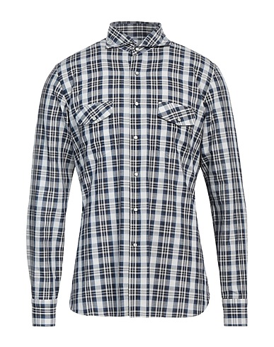 BORRIELLO NAPOLI Camicia a quadri Blu notte 100% Cotone