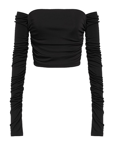THE ANDAMANE Off-the-shoulder top Black 94% Polyester, 6% Elastane