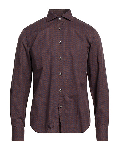 CANALI Patterned shirt Blue 65% Cotton, 35% Linen