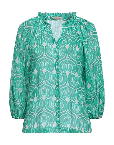 CAMICETTASNOB Patterned shirts & blouses Emerald green 100% Cotton