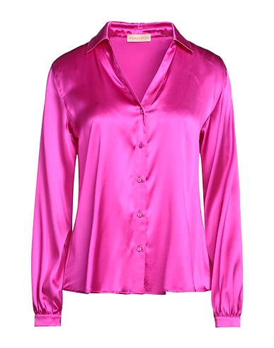 PUROTATTO Solid colour shirts & blouses Magenta 92% Silk, 8% Elastane