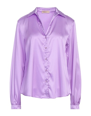 PUROTATTO Solid colour shirts & blouses Mauve 92% Silk, 8% Elastane
