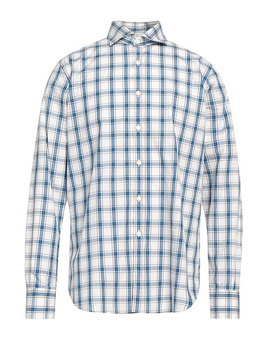 CANALI Checked shirt Azure 100% Cotton