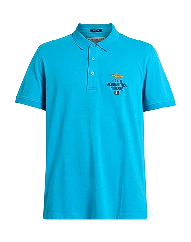 AERONAUTICA MILITARE Polo shirt Azure 100% Cotton