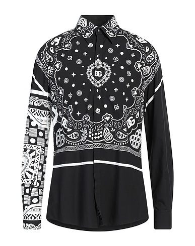 DOLCE&GABBANA Patterned shirt Black 100% Cotton