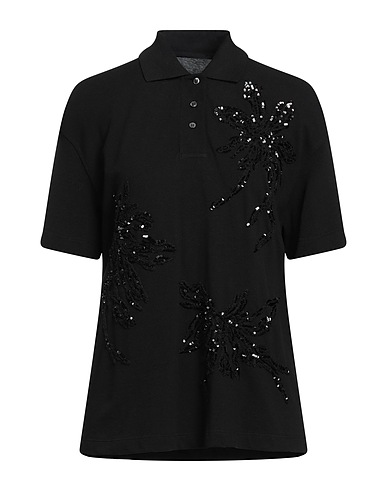 BRUNELLO CUCINELLI Polo shirt Black 100% Cotton, Polyester