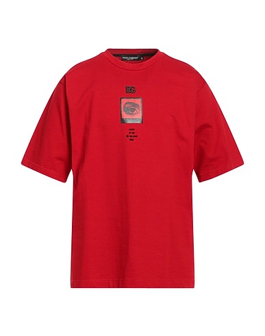 DOLCE&GABBANA T-shirt Red 100% Cotton, Brass, Viscose