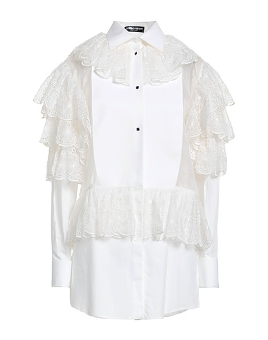 DOLCE&GABBANA Lace shirts & blouses White 56% Cotton, 44% Silk
