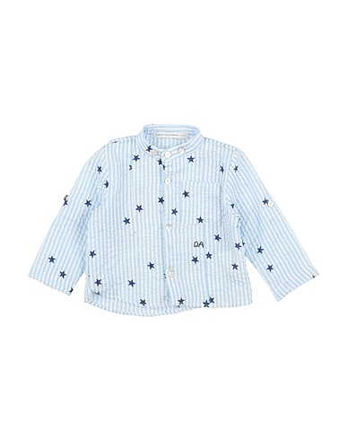 GREY DANIELE ALESSANDRINI Camicia fantasia Celeste 80% Poliestere, 20% Cotone