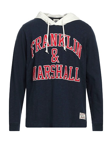 FRANKLIN & MARSHALL Hooded track jacket  Midnight blue 100% Cotton