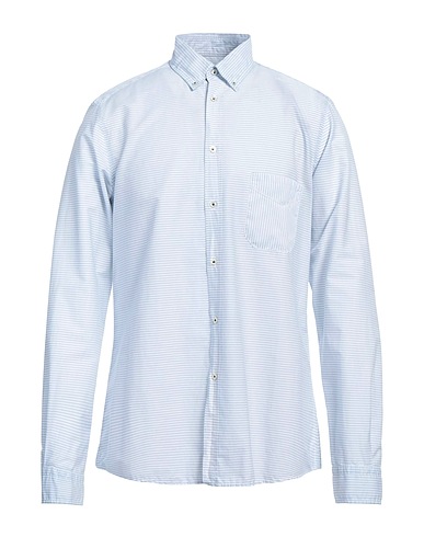 PLOUMANAC'H Striped shirt Sky blue 97% Cotton, 3% Elastane