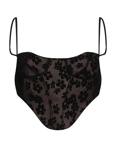 YUHAN WANG Top Nero 100% Nylon
