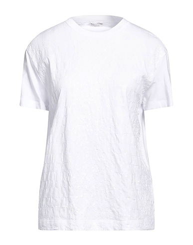 BRUNELLO CUCINELLI Basic T-Shirt White 93% Cotton, 7% Elastane, Polyester