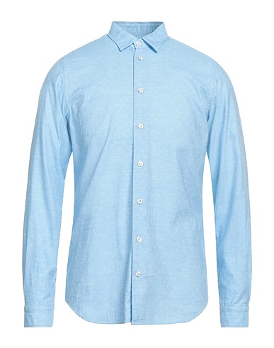 ROSSOPURO Patterned shirt Light blue 100% Cotton