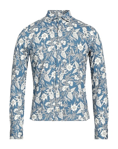 ROSSOPURO Patterned shirt Slate blue 100% Cotton