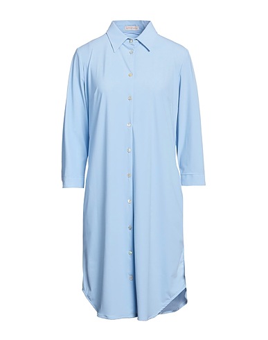 CAMICETTASNOB Shirt dress Sky blue 71% Polyamide, 29% Elastane