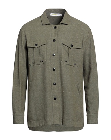 IMPERIAL Solid colour shirt Military green 54% Cotton, 28% Viscose, 10% Polyester, 5% Linen, 3% Other Fibres