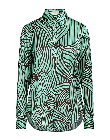 CAMICETTASNOB Patterned shirts & blouses Light green 57% Viscose, 32% Silk, 11% Elastane
