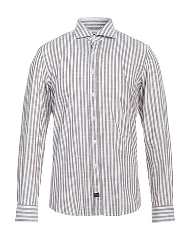 FAY Striped shirt Khaki 100% Cotton