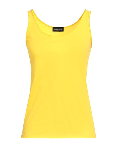 ROBERTO COLLINA Tank top Yellow 100% Cotton