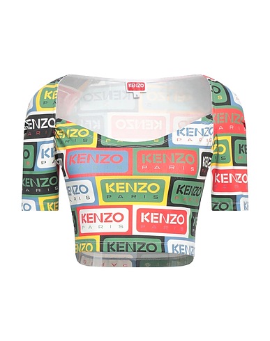 KENZO Crop top Green 85% Polyamide, 15% Elastane