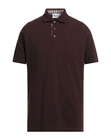 AQUASCUTUM ACTIVE Polo shirt Dark brown 100% Cotton