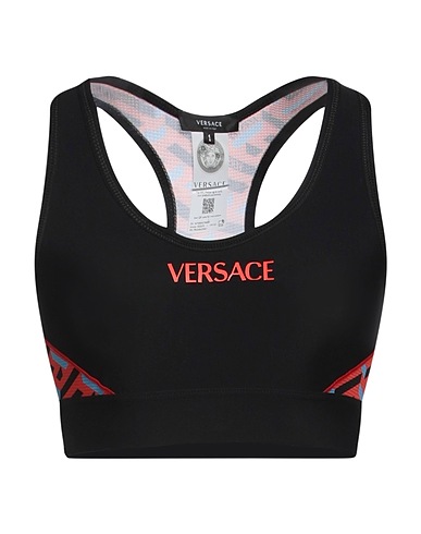 VERSACE Top Black 75% Polyamide, 25% Elastane, Polyester
