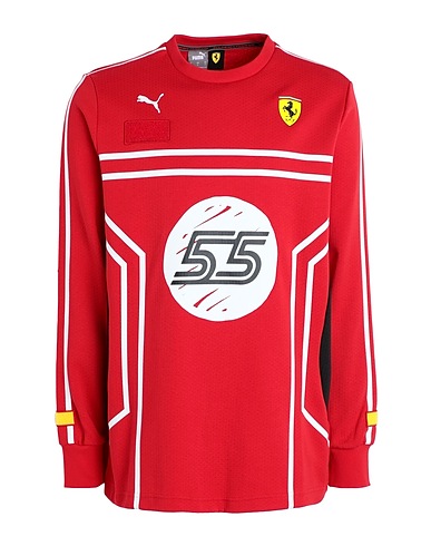 PUMA x FERRARI Sweatshirt Ferrari x Joshua Vides Mesh Crew
 Red 60% Cotton, 40% Polyester