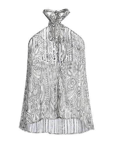 LIU •JO Top Grey 98% Polyester, 2% Metallic Polyester