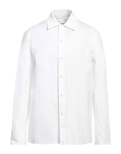 JIL SANDER Solid color shirt White 78% Cotton, 18% Polyamide, 4% Elastane