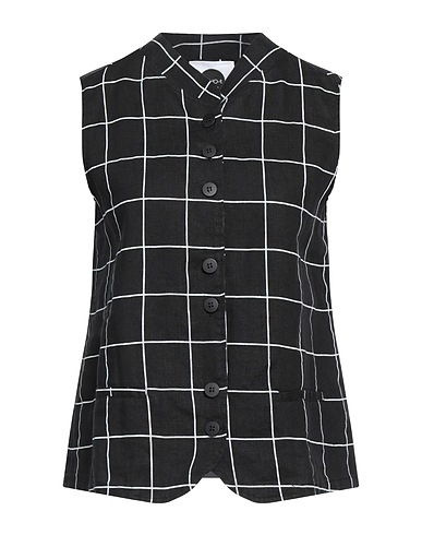 SOHO-T Camicia a quadri Nero 100% Lino