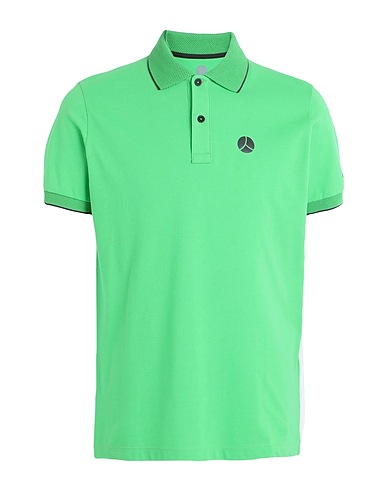 PEOPLE OF SHIBUYA Polo shirt Light green 94% Cotton, 6% Elastane