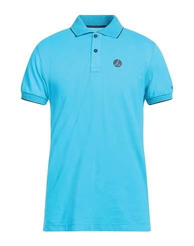 PEOPLE OF SHIBUYA Polo shirt Azure 94% Cotton, 6% Elastane