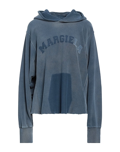 MAISON MARGIELA Hooded track jacket  Slate blue 100% Cotton