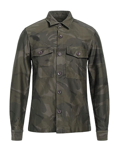 TOM FORD Patterned shirt Military green 100% Cotton