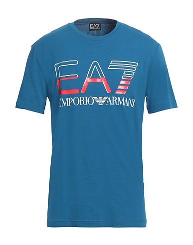 EA7 T-shirt Blue 95% Cotton, 5% Elastane