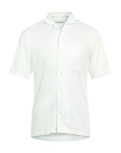 PAOLO PECORA Solid colour shirt White 100% Cotton