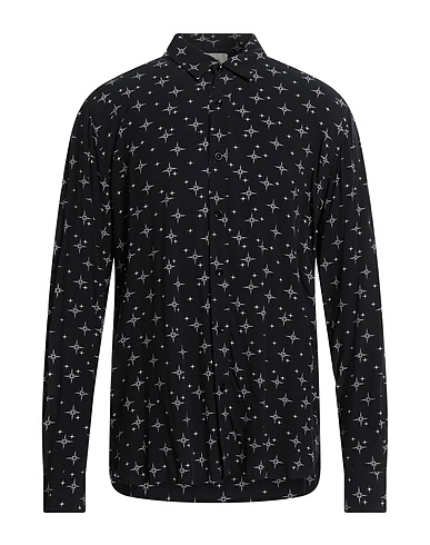 LANEUS Patterned shirt Black 100% Viscose