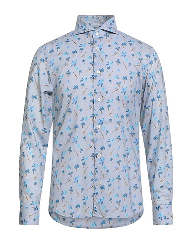 FEDELI Hemd mit Muster Grau 95% Baumwolle, 5% Elastan