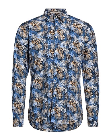 IMPURE Εμπριμέ πουκάμισο Μπλε αεροπορίας 97% Βαμβάκι, 3% Ελαστάνη