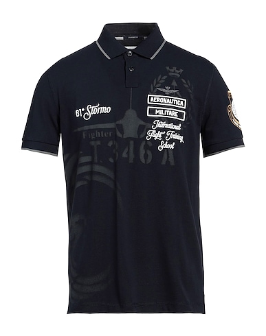 AERONAUTICA MILITARE Polo shirt Midnight blue 100% Cotton