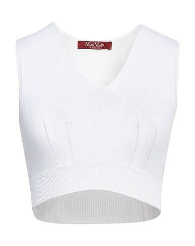 MAX MARA STUDIO Top Weiß 65% Viskose, 35% Polyamid