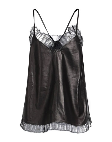 DONDUP Camisole Nero 100% Pelle di agnello