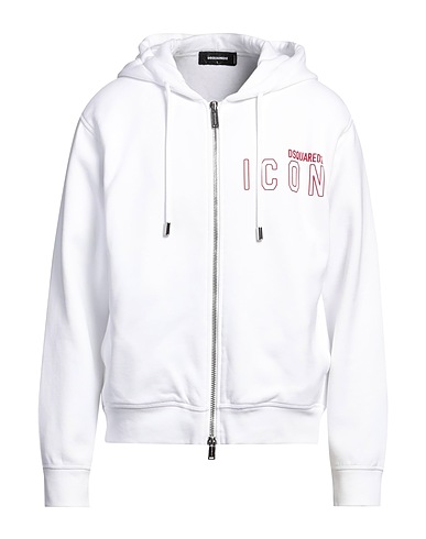DSQUARED2 Hooded track jacket  White 100% Cotton
