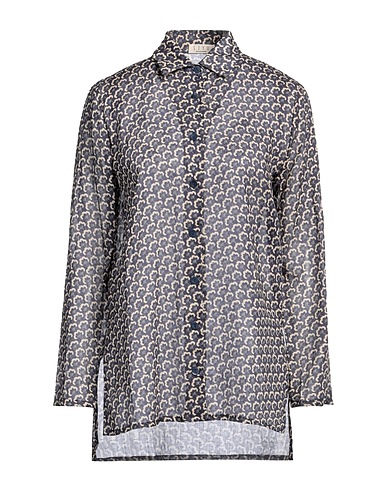 SIYU Floral shirts & blouses Navy 100% Ramie
