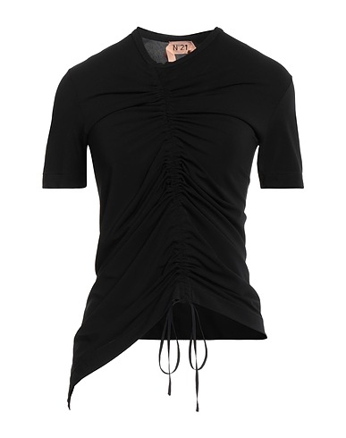N°21 T-shirt Black 72% Viscose, 22% Polyester, 6% Elastane