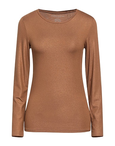 MAJESTIC FILATURES T-shirt Brown 94% Viscose, 6% Elastane